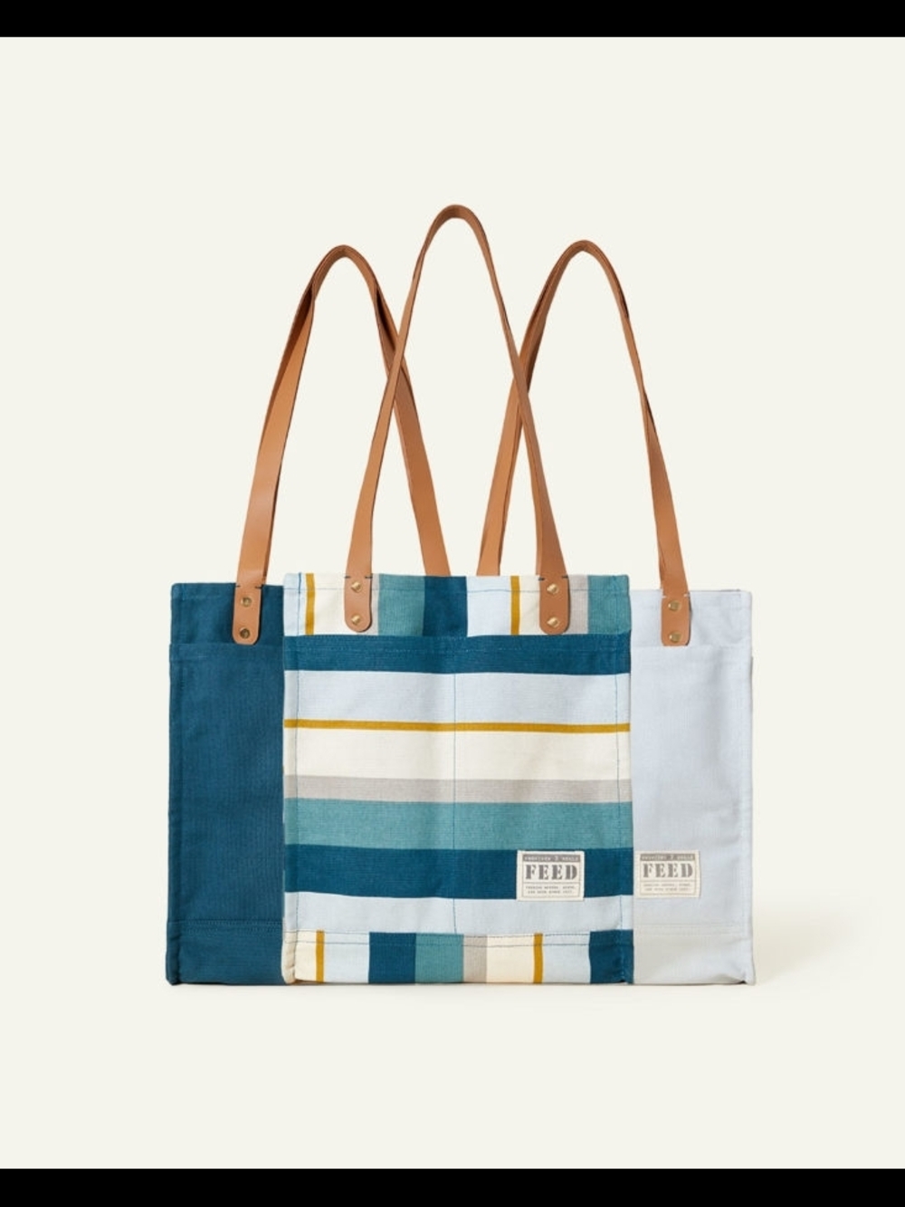 FEED PROJECT Canvas Market Tote | Coastal Stripe - Picture 3 of 12